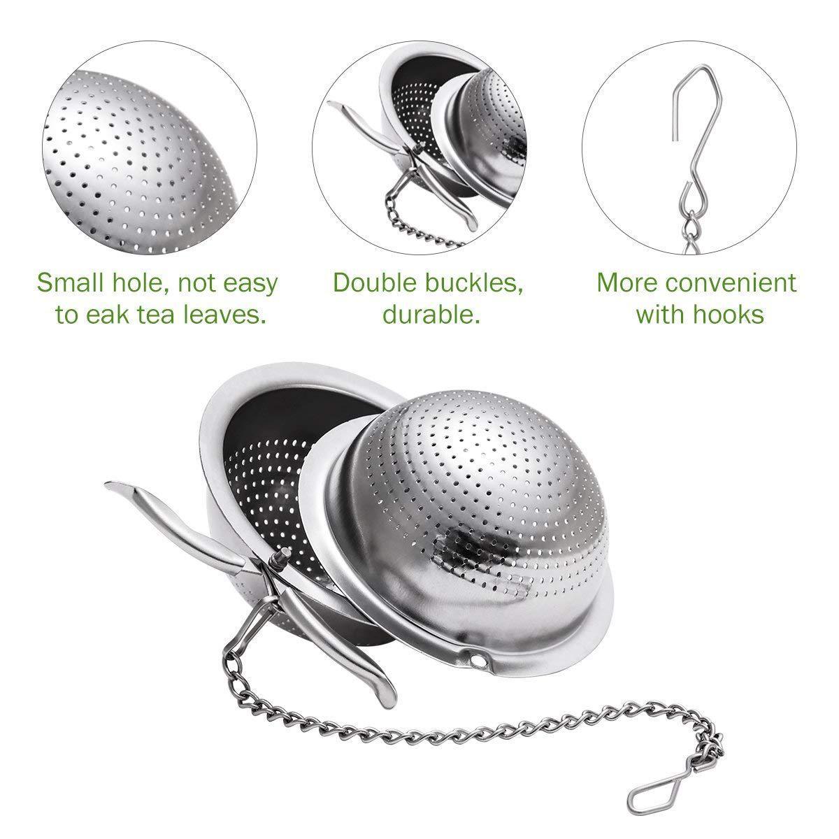 Modern Minimalist Stainless Steel Tea Ball Chain Tea Drain Office Round Spherical Tea Filter - Bully Brew Coffee Co.