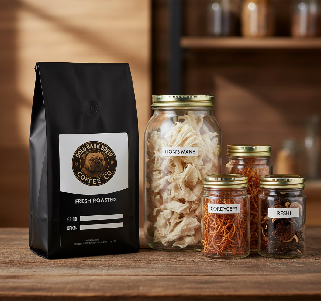Coffee with Mushrooms Dark Roast - Bully Brew Coffee Co.