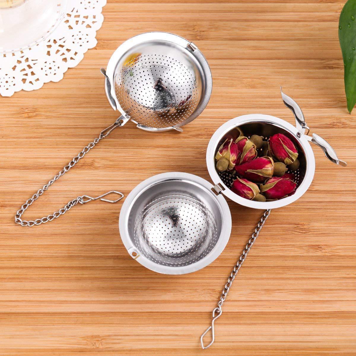 Modern Minimalist Stainless Steel Tea Ball Chain Tea Drain Office Round Spherical Tea Filter - Bully Brew Coffee Co.