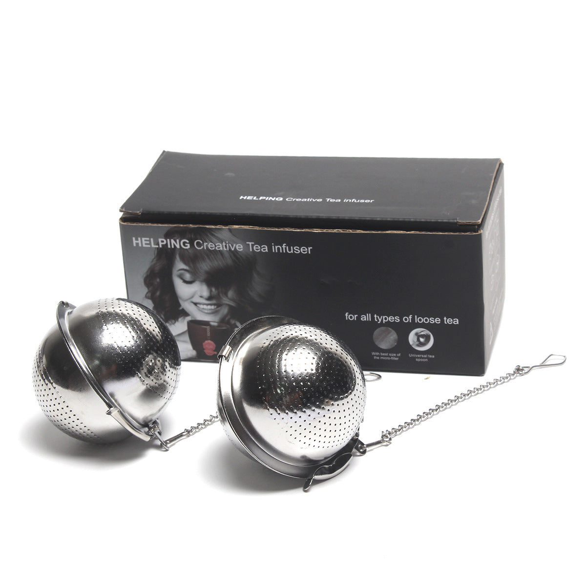 Modern Minimalist Stainless Steel Tea Ball Chain Tea Drain Office Round Spherical Tea Filter - Bully Brew Coffee Co.