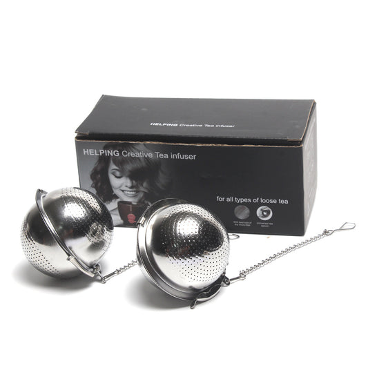 Modern Minimalist Stainless Steel Tea Ball Chain Tea Drain Office Round Spherical Tea Filter - Bully Brew Coffee Co.